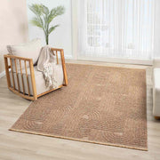 Kahverengi Geometrik Desenli Modern Halı