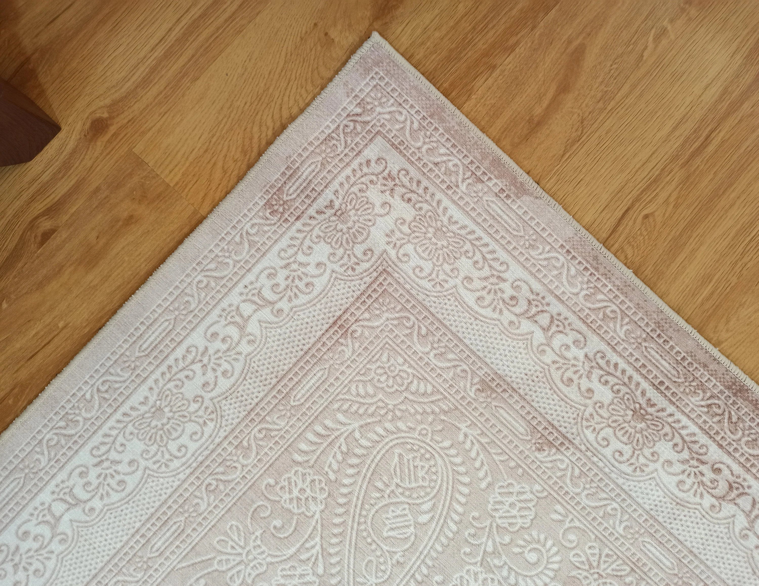 Grauer Vintage-Teppich mit geometrischem Muster