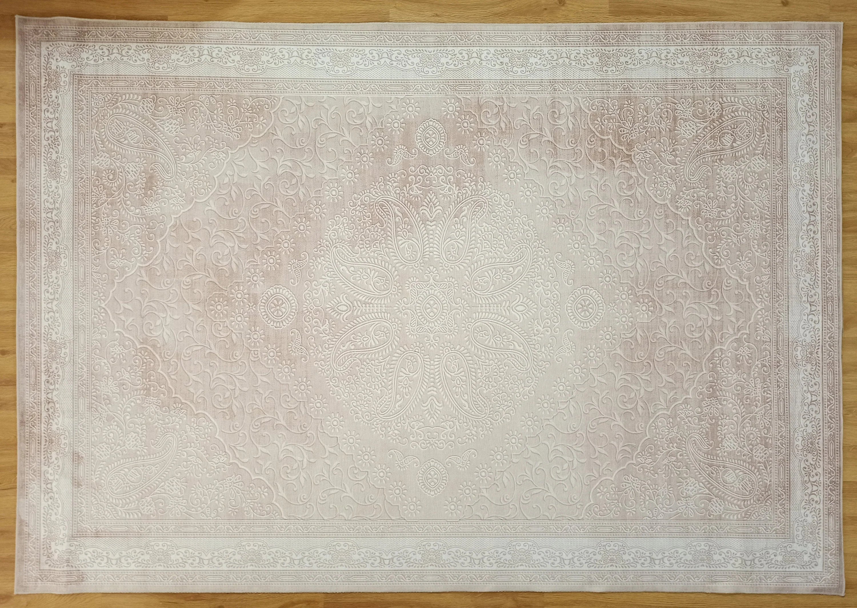 Grauer Vintage-Teppich mit geometrischem Muster