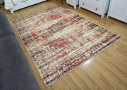 Grauer Vintage-Teppich mit geometrischem Muster
