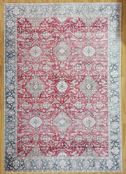 Grauer Vintage-Teppich mit geometrischem Muster