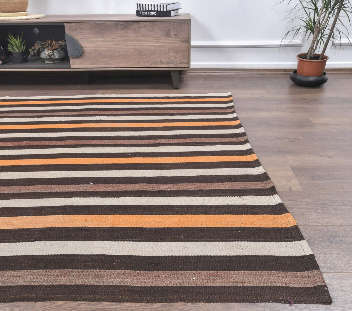 Vintage Kilim Striped Area Rug