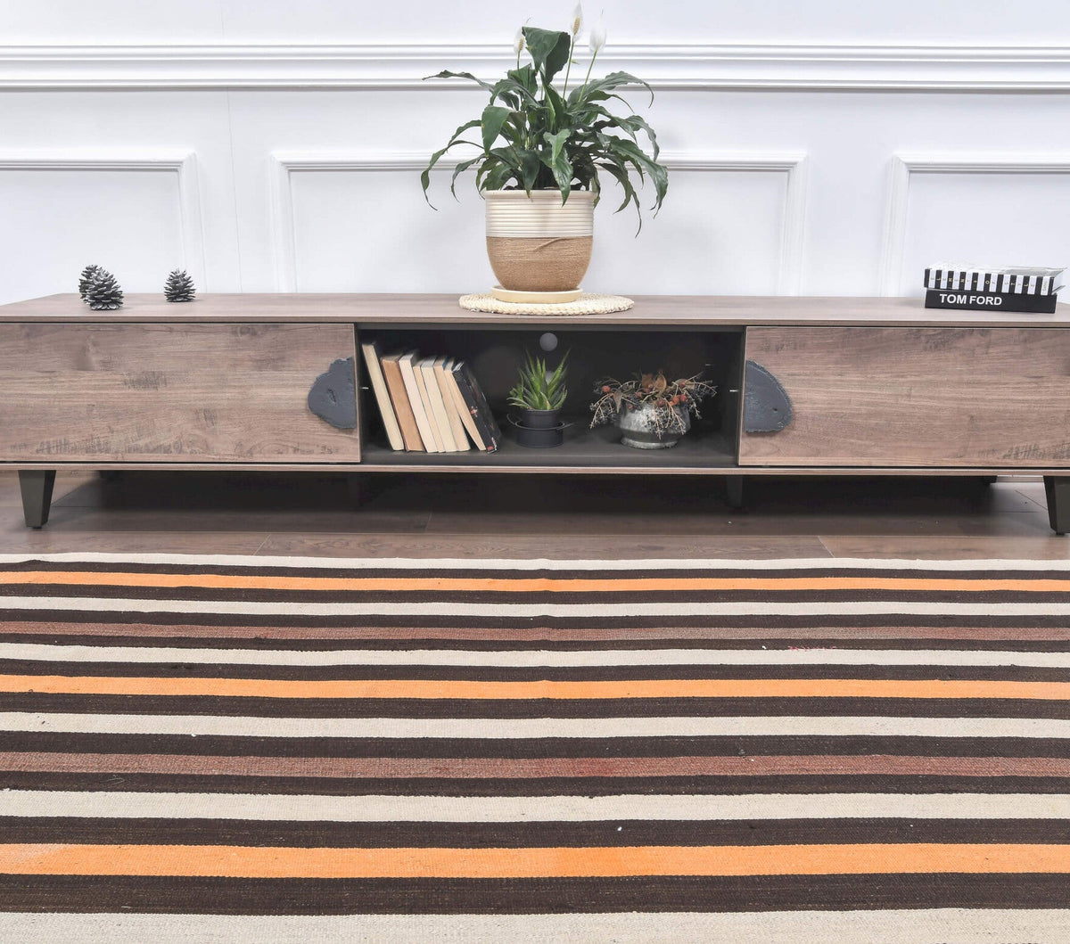Vintage Kilim Striped Area Rug