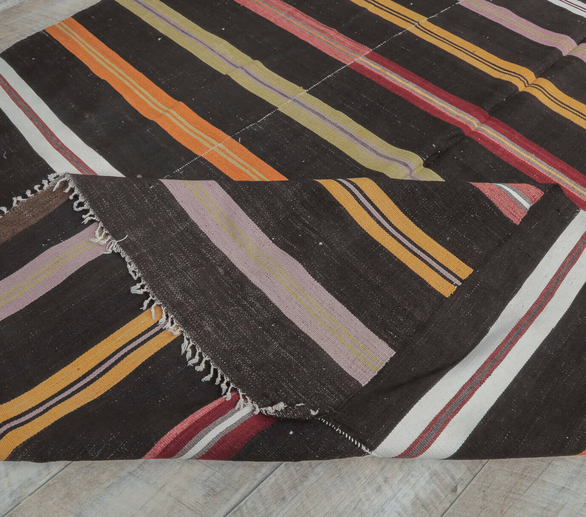 6x7 Vintage Handmade Striped Kilim Area Rug