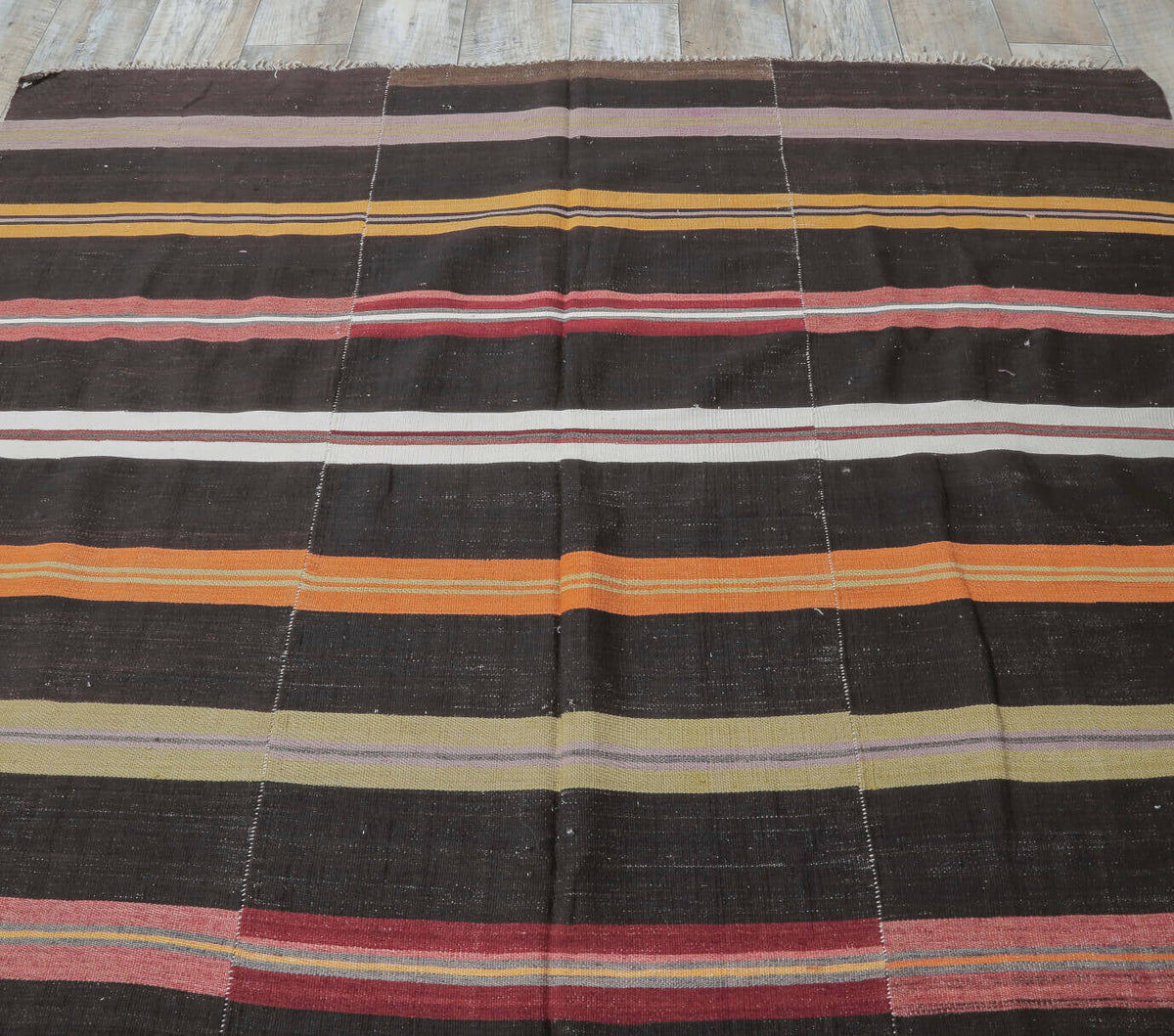 6x7 Vintage Handmade Striped Kilim Area Rug