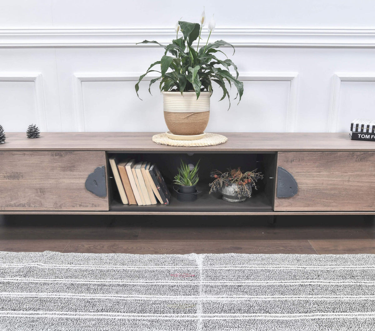Gri renkli el dokuma vintage kilim, %100 yün dokuma