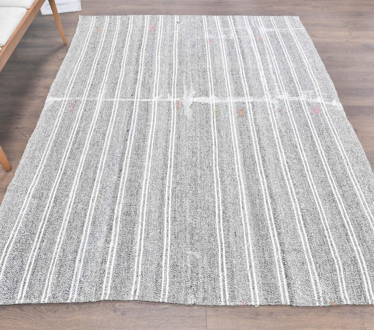 El dokuma vintage kilim 185x242 cm, 2 mm hav, %100 yün