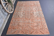 El yapımı vintage halı 152x274 cm oryantal desenli yün - detay görünümü