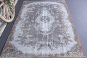 El yapımı vintage halı 152x244 cm oryantal desenli yün - detay görünümü