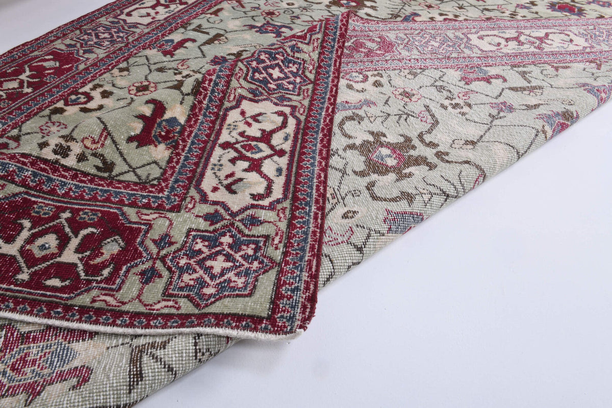 Salon için çiçek desenli el dokuma vintage halı – 206x328 cm