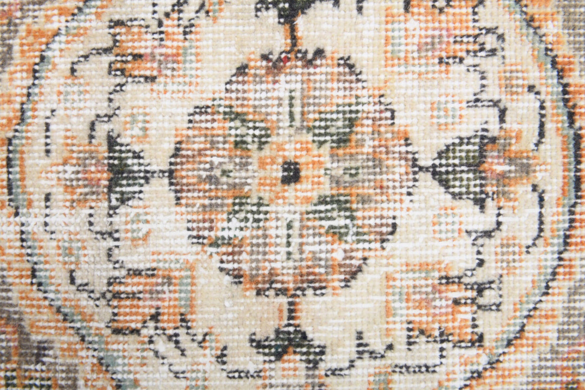 Salon için oryantal desenli el dokuma vintage halı – 203x332 cm