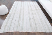 1960'lardan Anadolu kökenli çizgili el dokuma vintage kilim, 200x283 cm