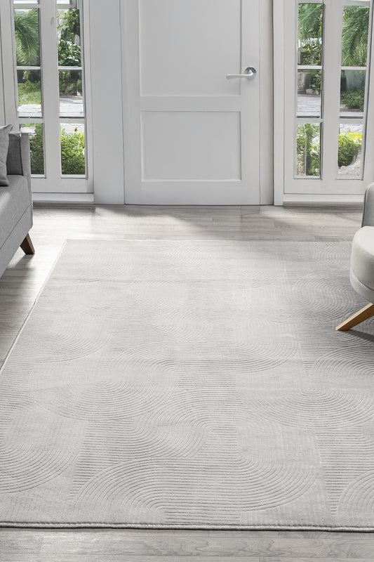 Light Gray Modern Non-Slip Based Short Pile Washable Carpet