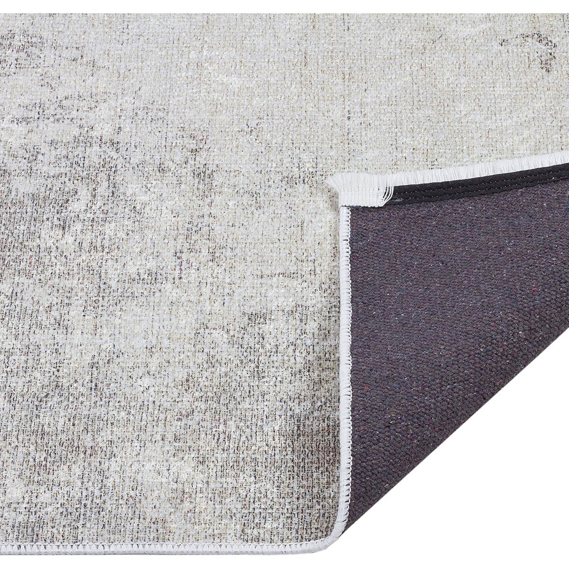 Soft Bej Krem Ton Sür Ton Eskitme Efektli Halı