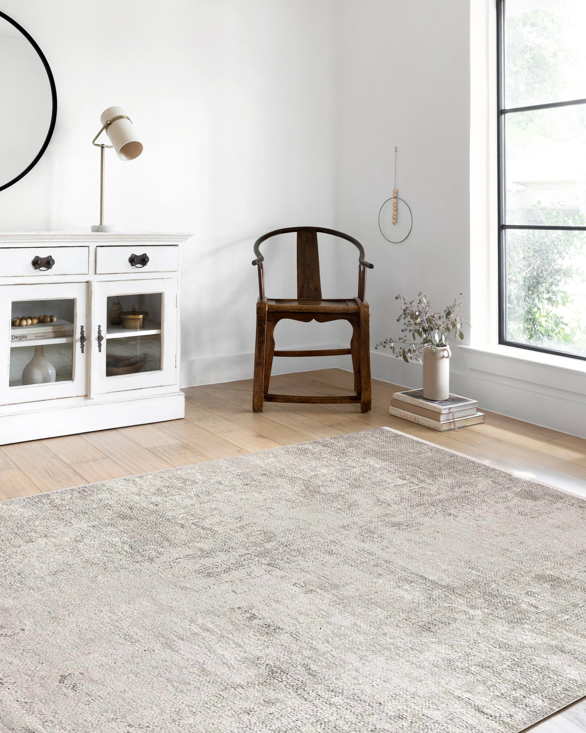 Soft Bej Krem Ton Sür Ton Eskitme Efektli Halı