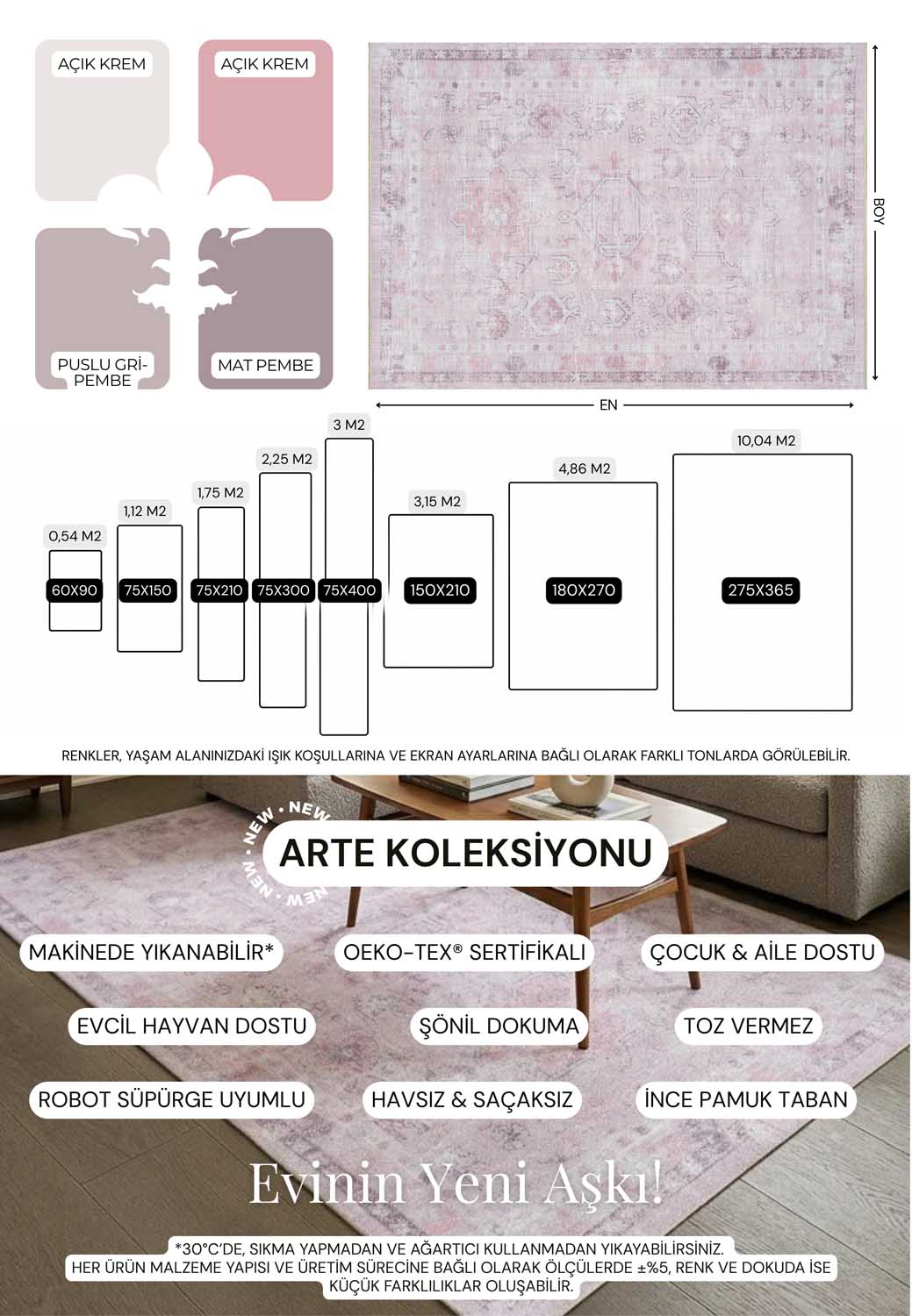 Uşak Blau-Roter Vintage-Kelim-Teppich