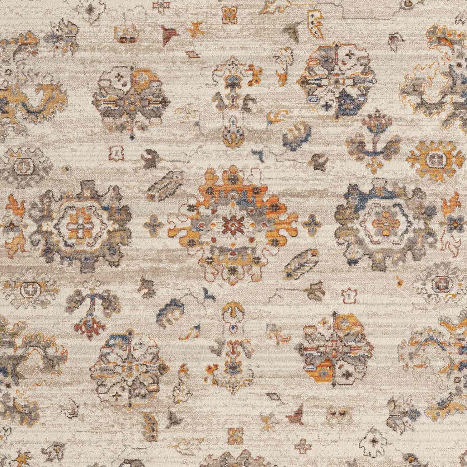 Bej Kahve Soyut Eskitme Desenli Uşak Halı