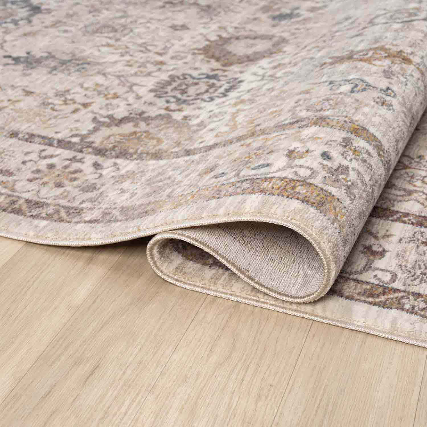 Krem Bej Soyut Eskitme Desenli Uşak Halı