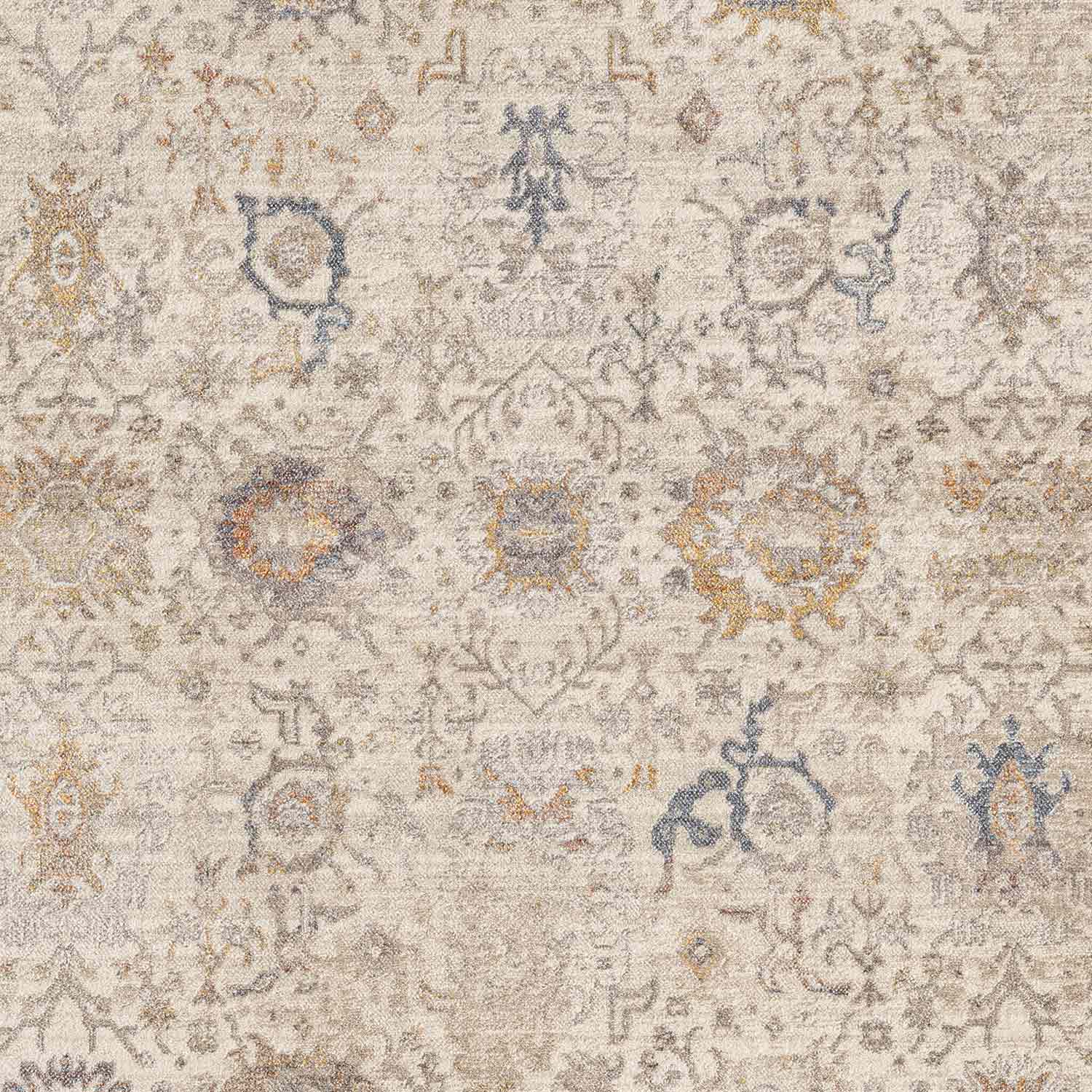 Krem Bej Soyut Eskitme Desenli Uşak Halı