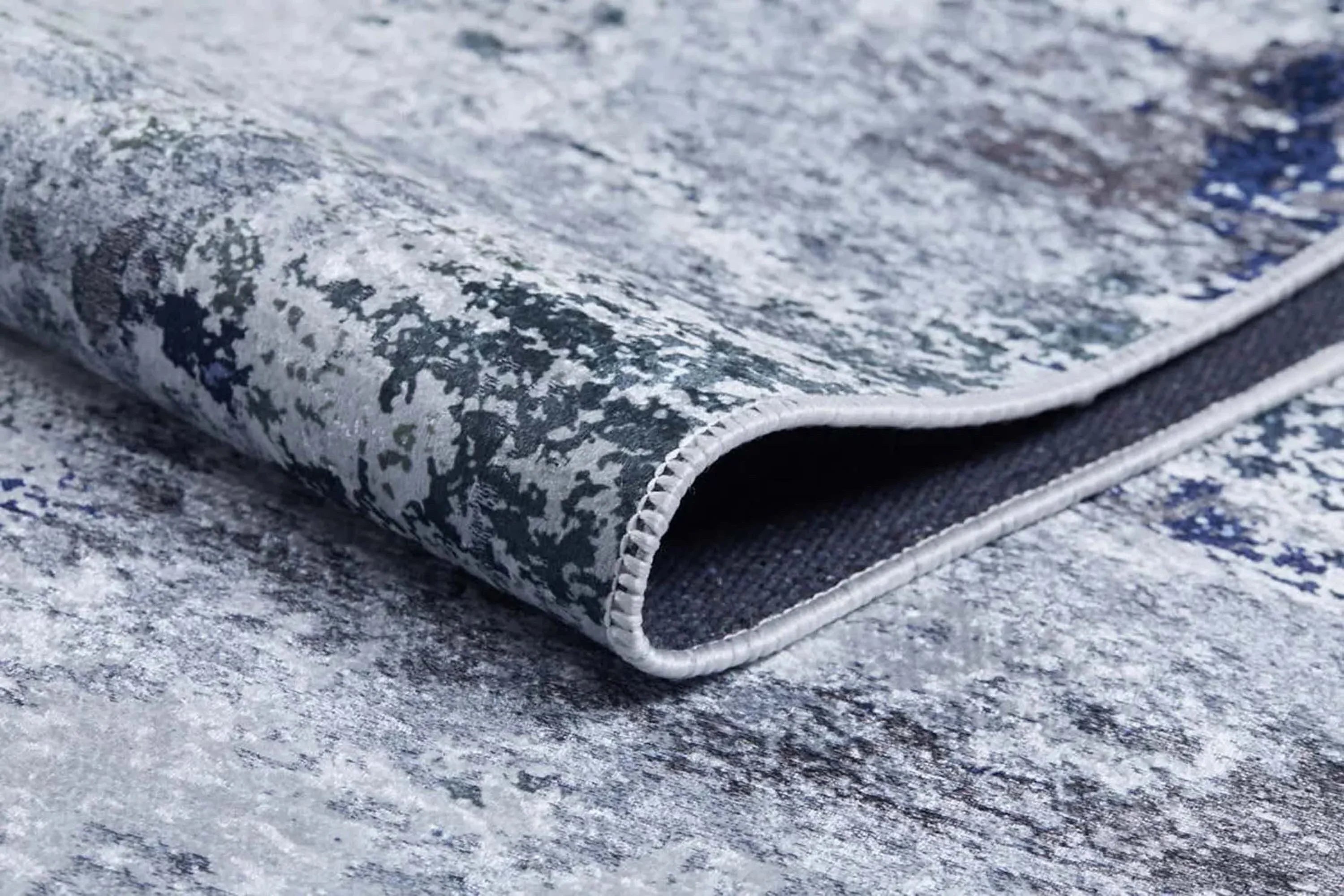 Abstract Desenli Eskitme Gri Halı-Pera Halı