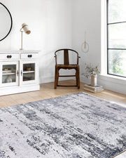 Abstract Desenli Eskitme Gri Halı-Pera Halı