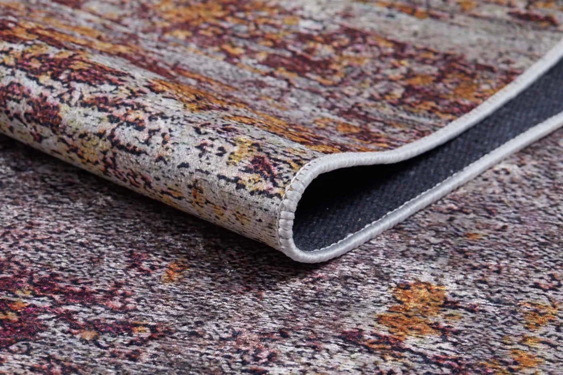 Abstract Desenli Fildişi Bej Altın Kahverengi Halı-Pera Halı