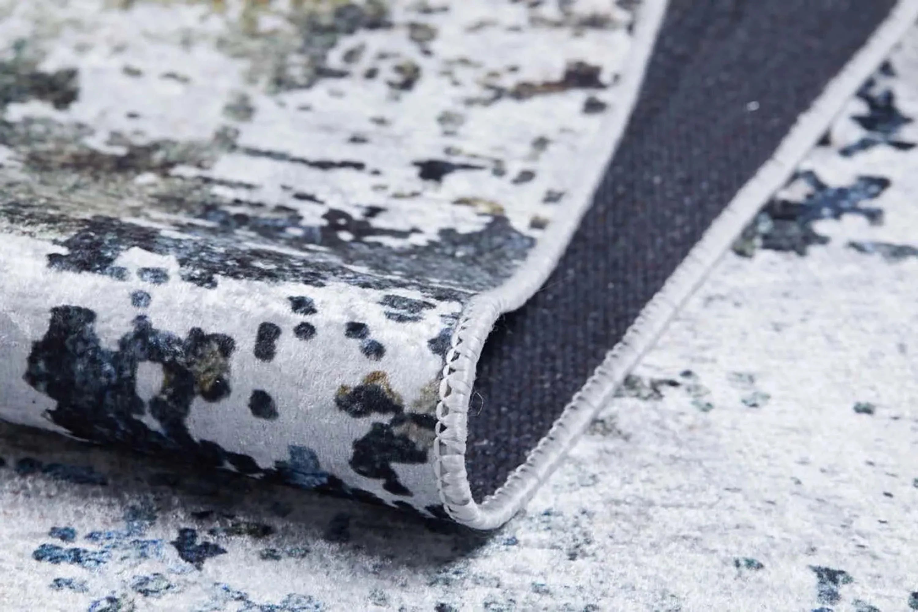 Abstract Desenli Gri Renkli Modern Halı-Pera Halı