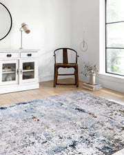 Abstract Desenli Gri Renkli Modern Halı-Pera Halı