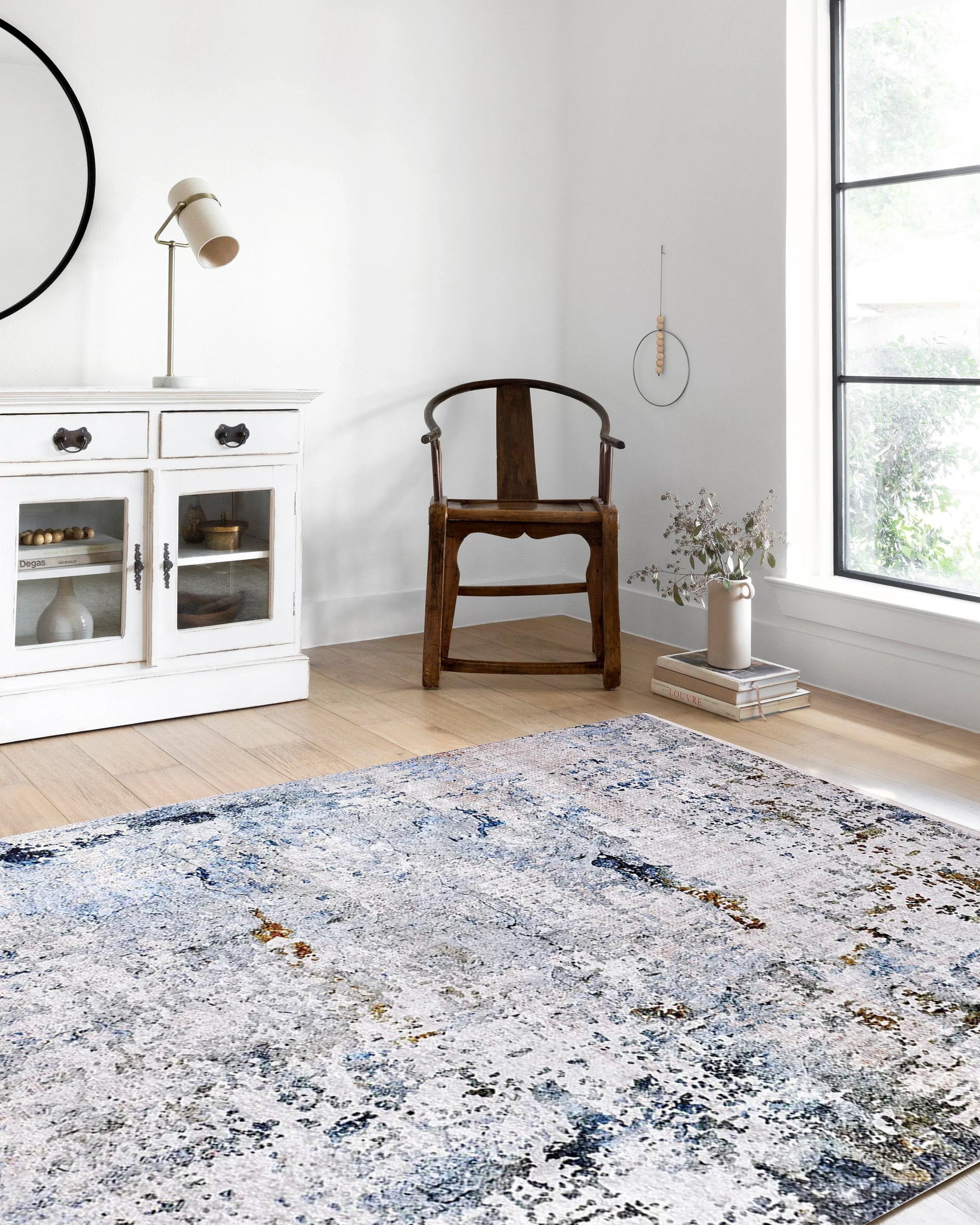 Abstract Desenli Gri Renkli Modern Halı-Pera Halı