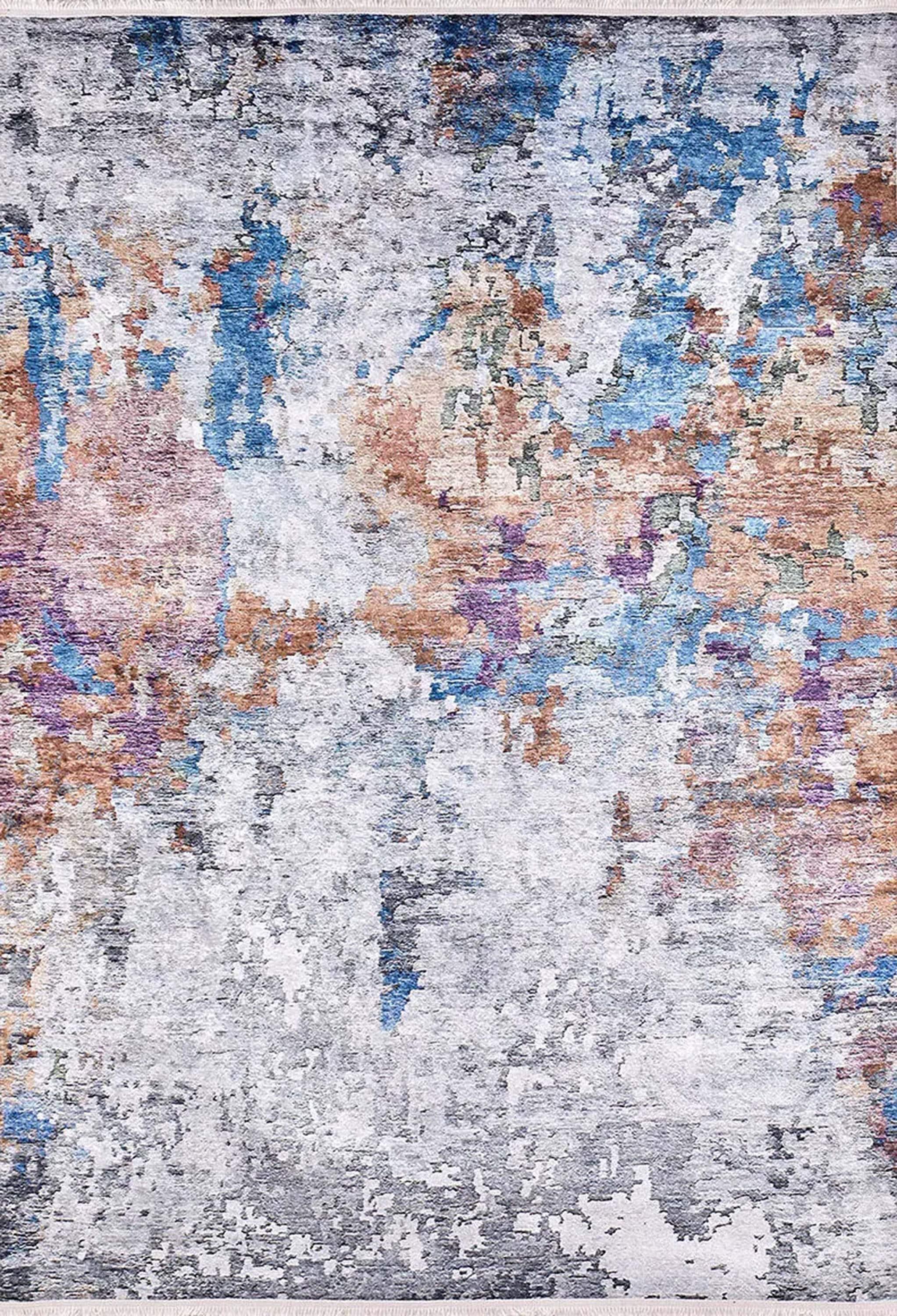 Abstract Desenli Modern Gri Halı-Pera Halı