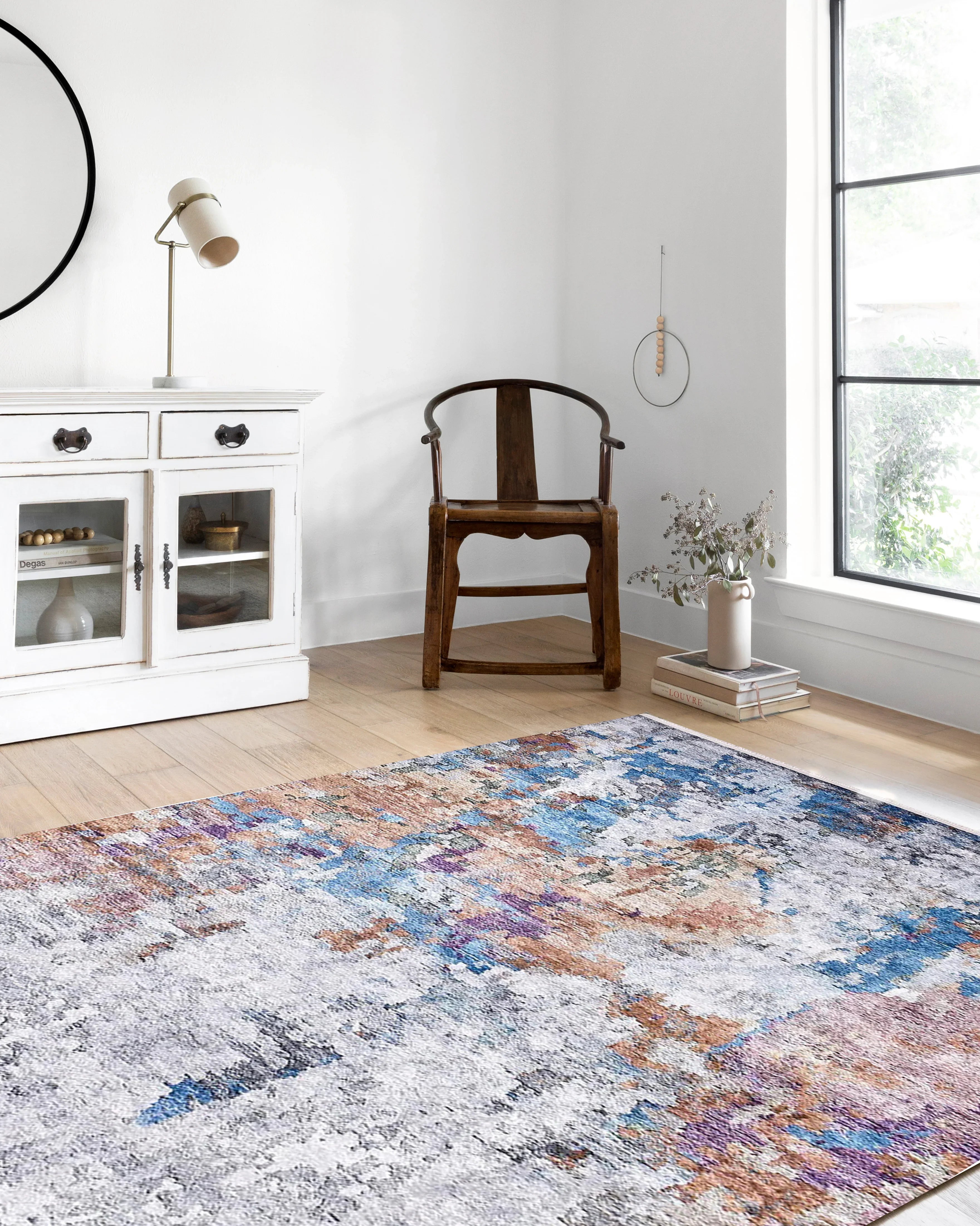 Abstract Desenli Modern Gri Halı-Pera Halı