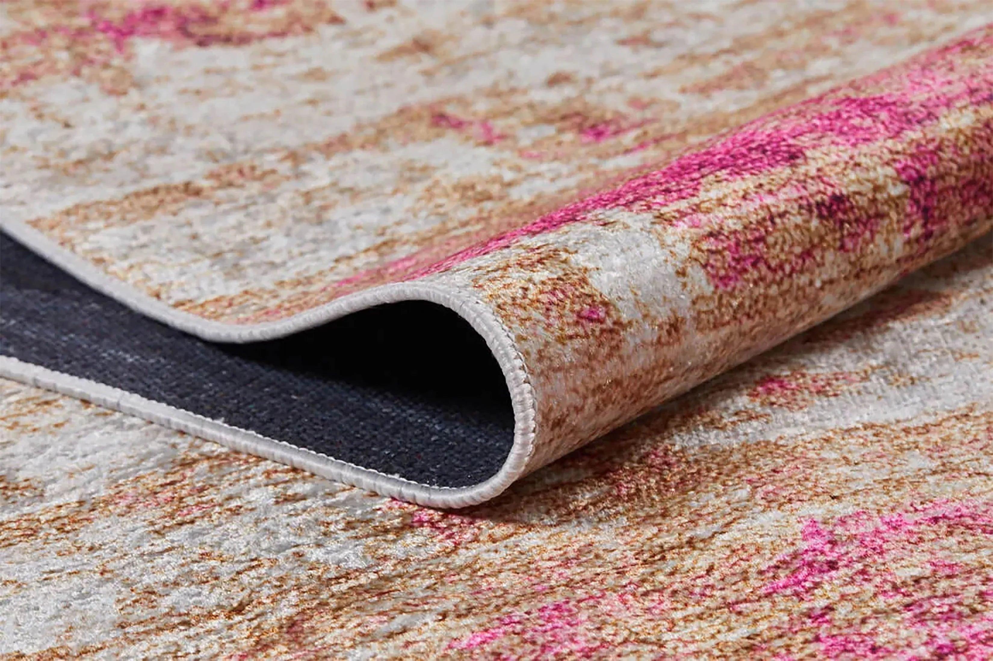 Abstract Desenli Pembe Bej Modern Halı-Pera Halı