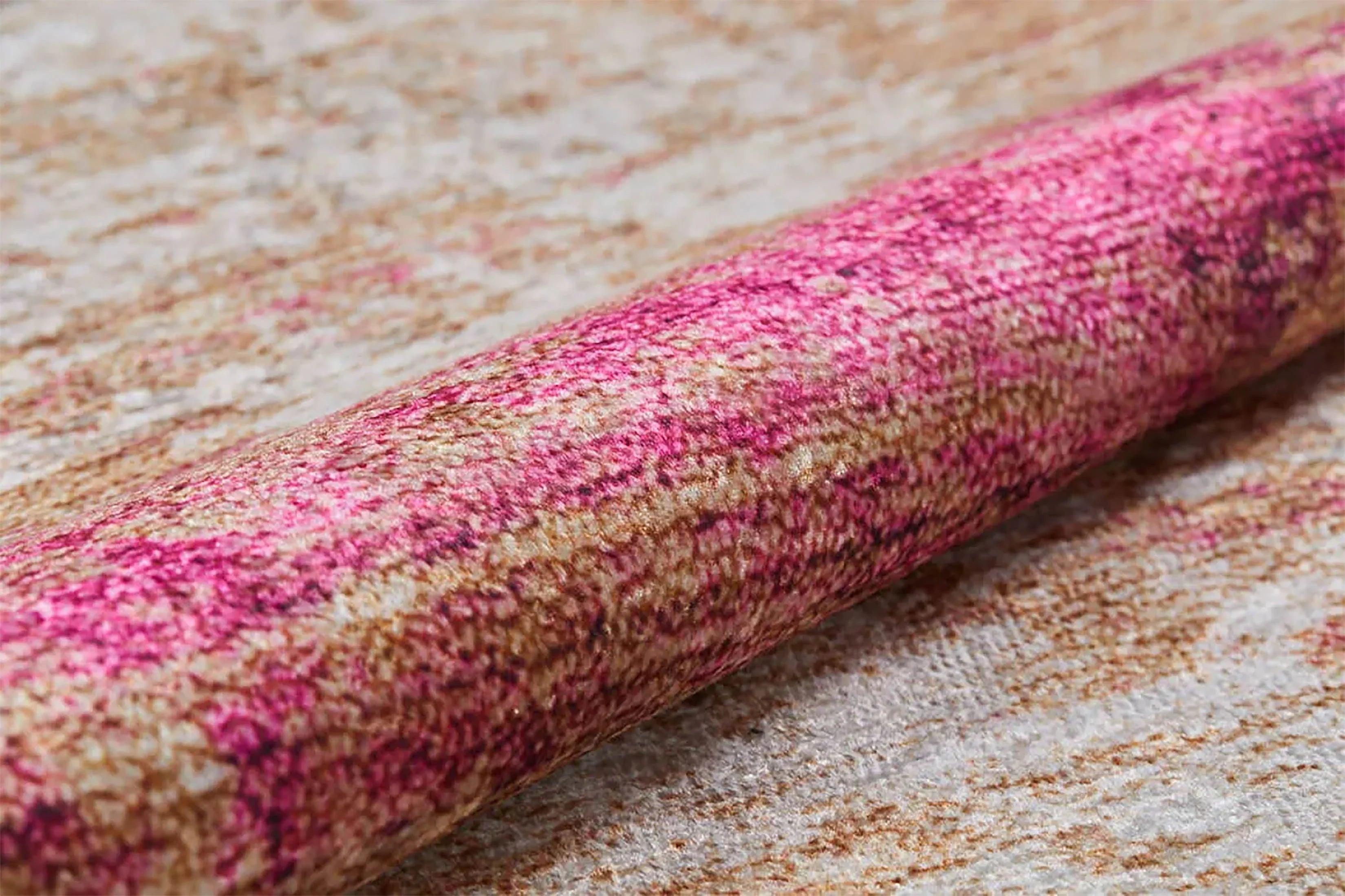 Abstract Desenli Pembe Bej Modern Halı-Pera Halı