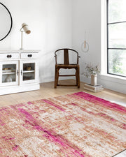 Abstract Desenli Pembe Bej Modern Halı-Pera Halı