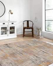 Abstract Desenli Turuncu Bej Modern Halı-Pera Halı