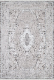 Açık Bej Krem Madalyon Desenli Halı-Pera Halı