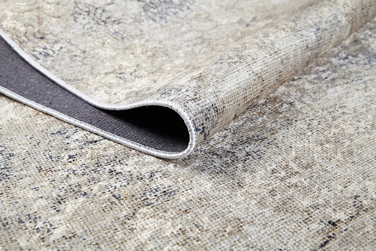 Açık Bej Mavi Detaylı Minimal Klasik Halı-Pera Halı