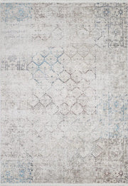 Açık Gri, Bej ve Soluk Mavi Desenli Kaymaz Halı-Pera Halı