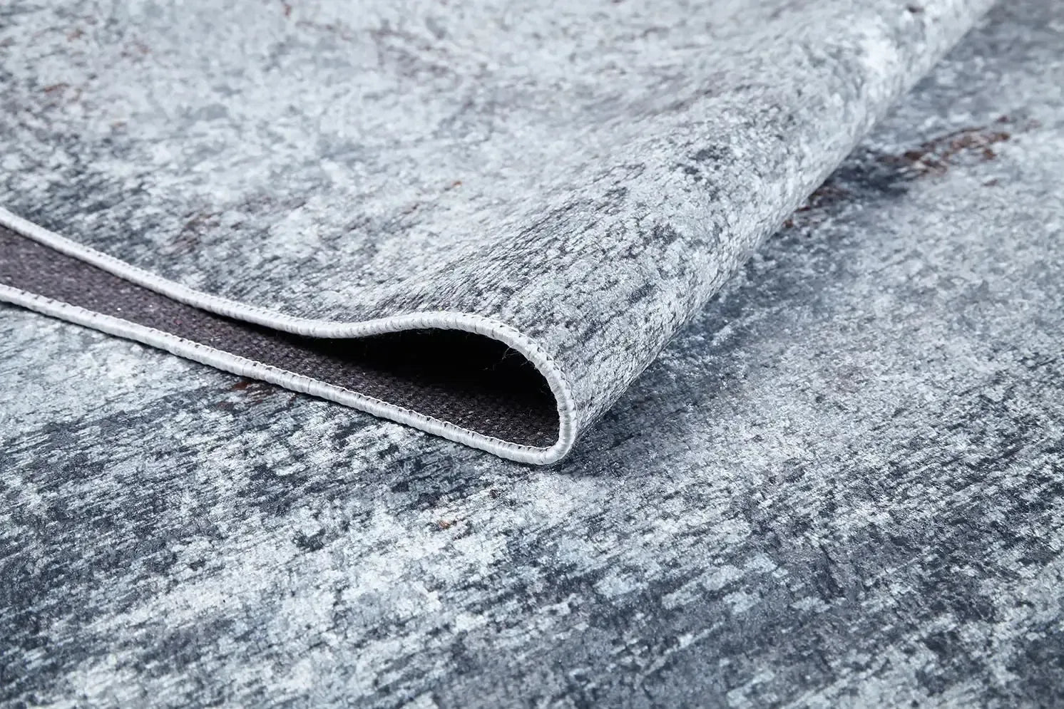 Açık Gri Kahve Detaylı Modern Yıkanabilir Halı-Pera Halı