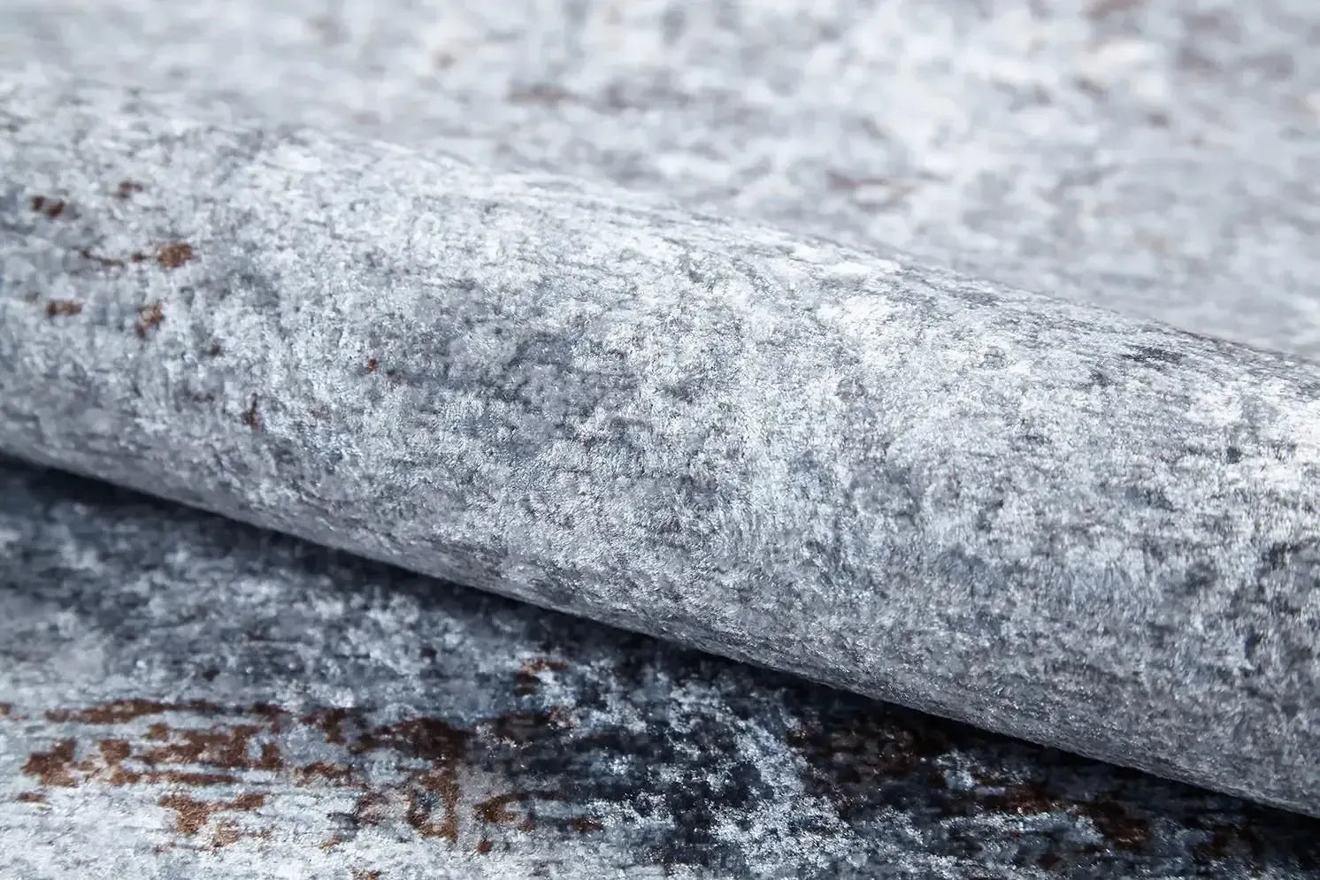 Açık Gri Kahve Detaylı Modern Yıkanabilir Halı-Pera Halı