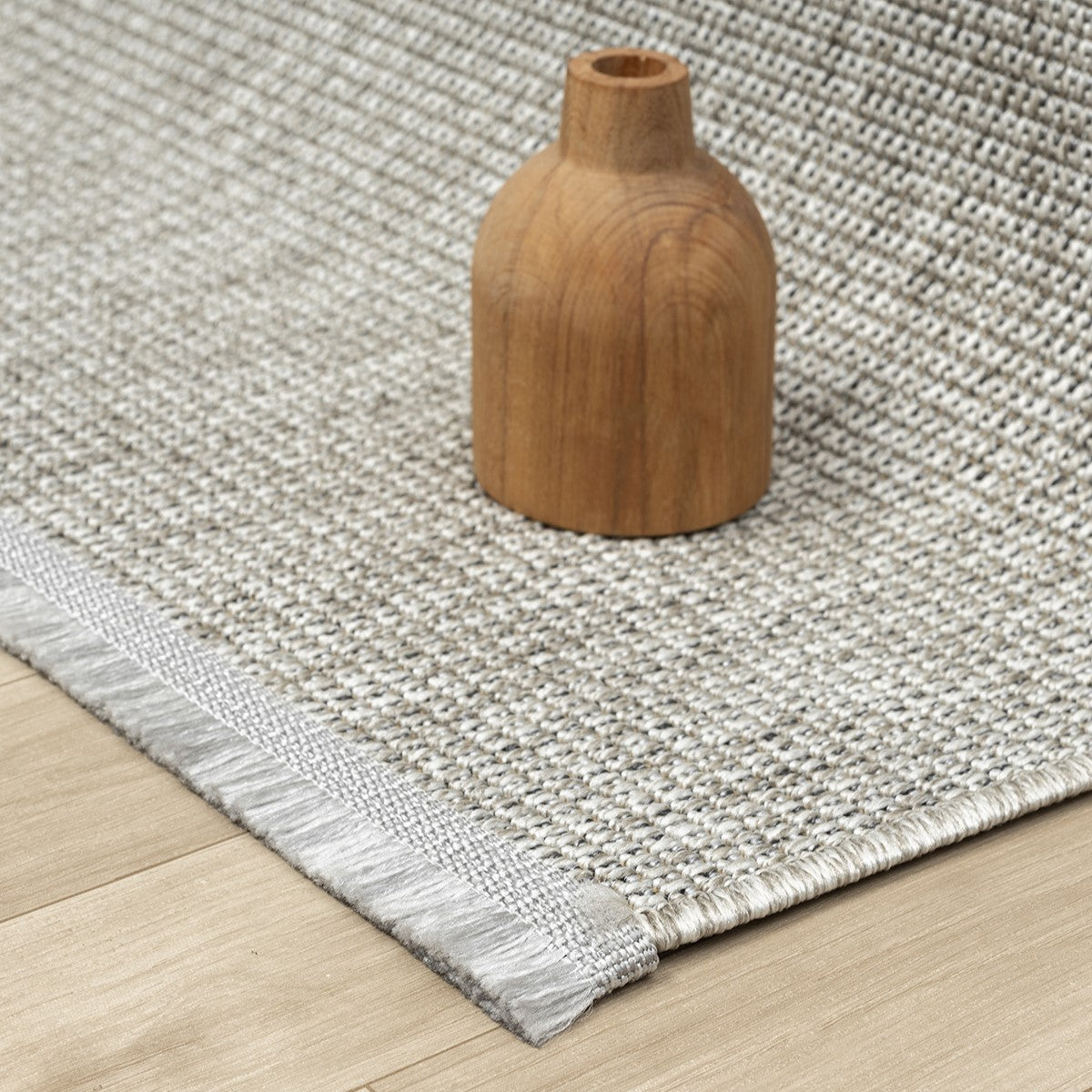 Açık Gri Kalın Dokuma Modern Halı-Pera Halı