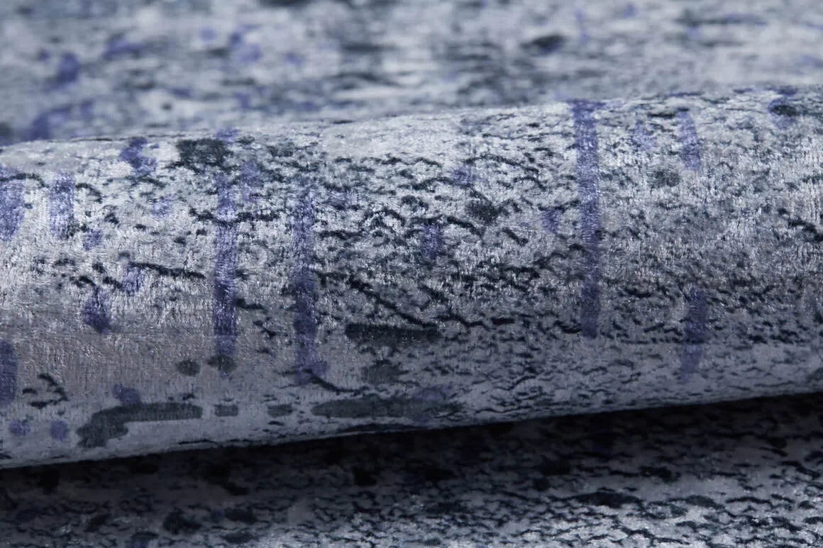 Açık Gri Mor Detaylı Eskitme Halı-Pera Halı