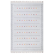 Açık Gri Renkli Kare Desenli Modern Kilim Halı-Pera Halı