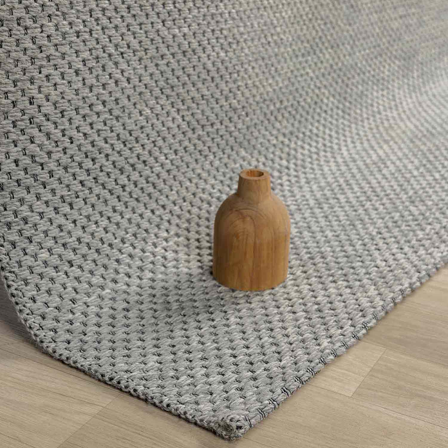 Açık Gri Siyah Melanj Noktalı Modern Halı-Pera Halı