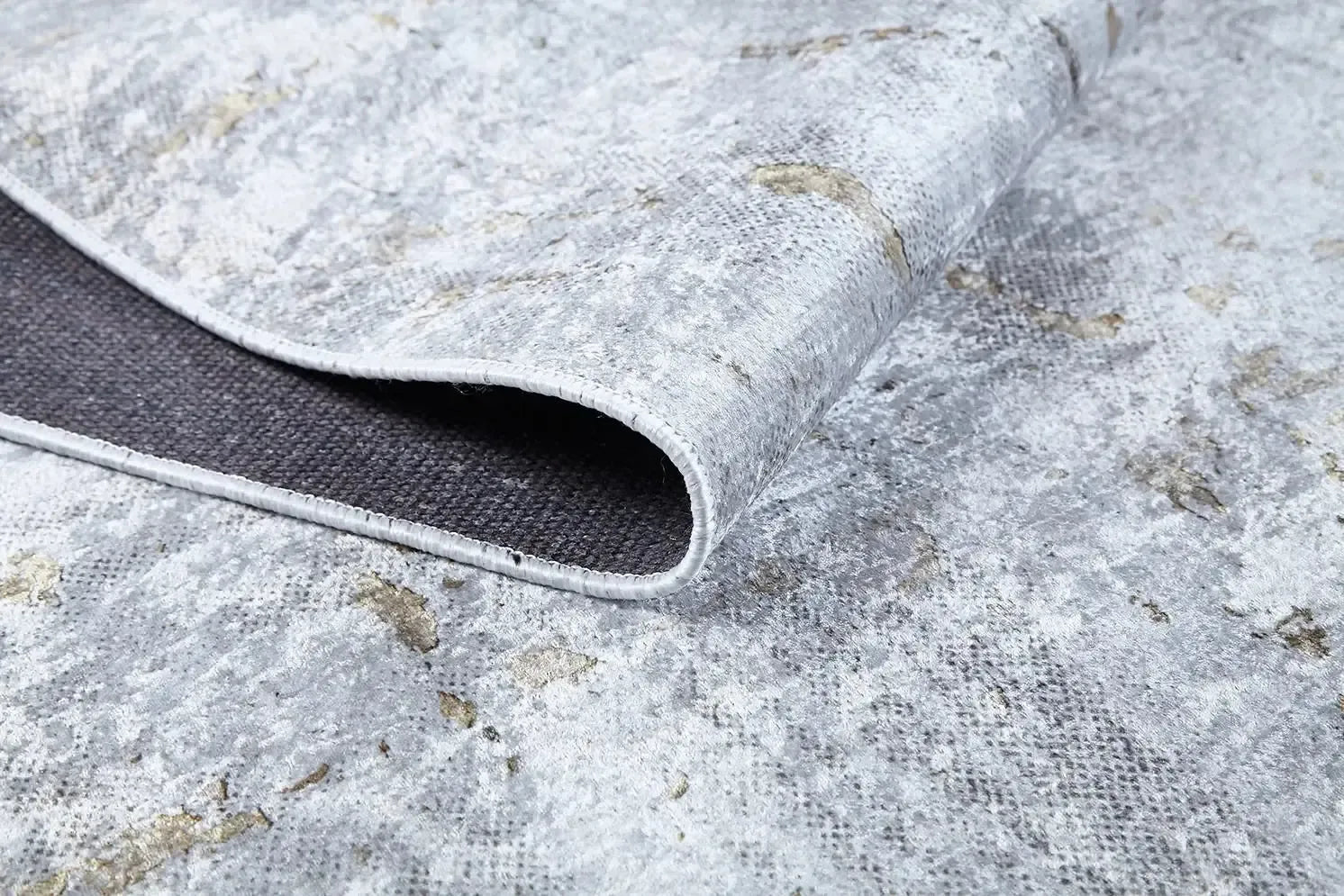 Açık Gri ve Bej Modern Yıkanabilir Halı-Pera Halı