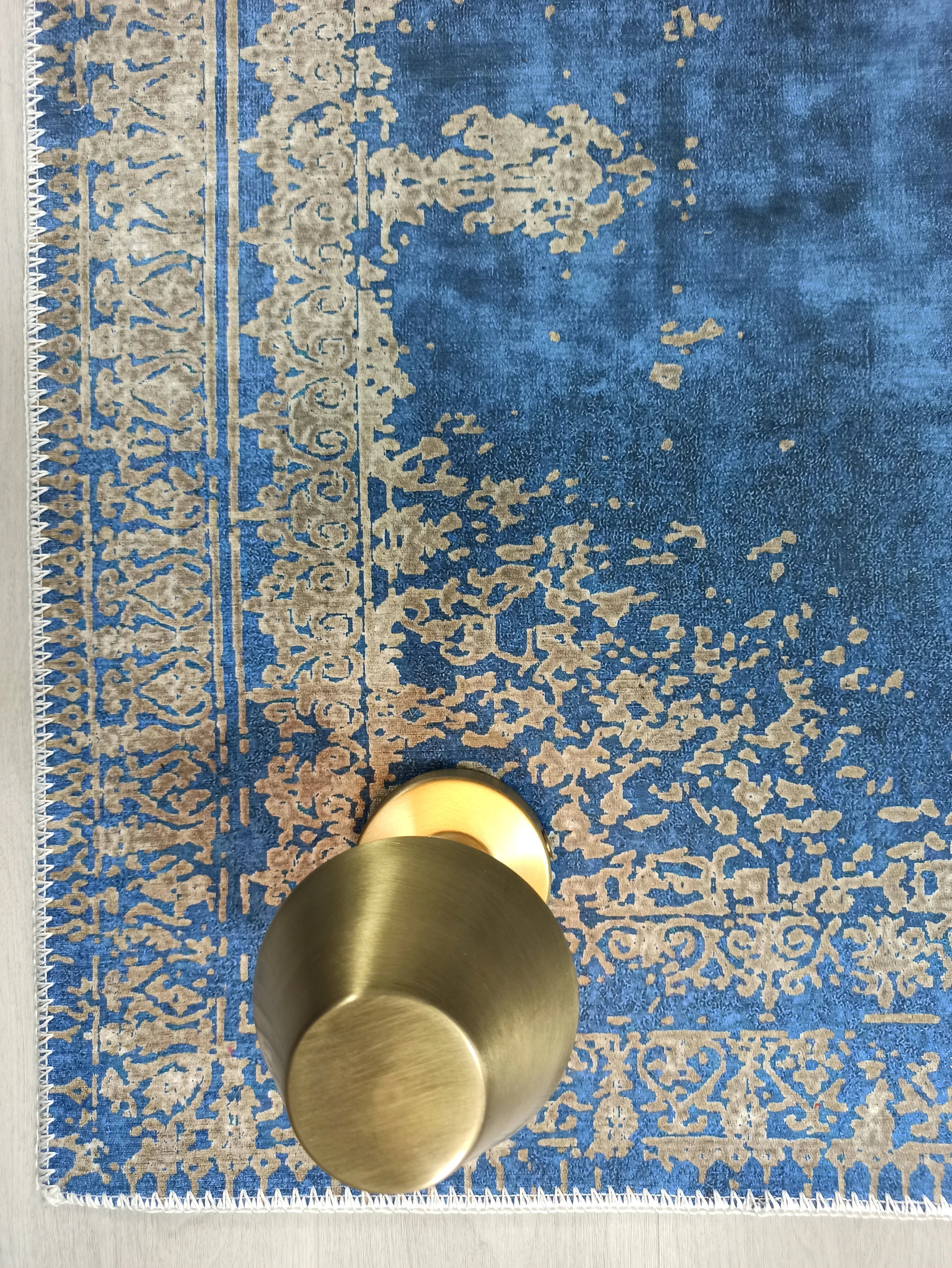 Açık Mavi Lacivert Vintage Halı-Pera Halı