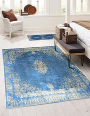 Açık Mavi Lacivert Vintage Halı-Pera Halı