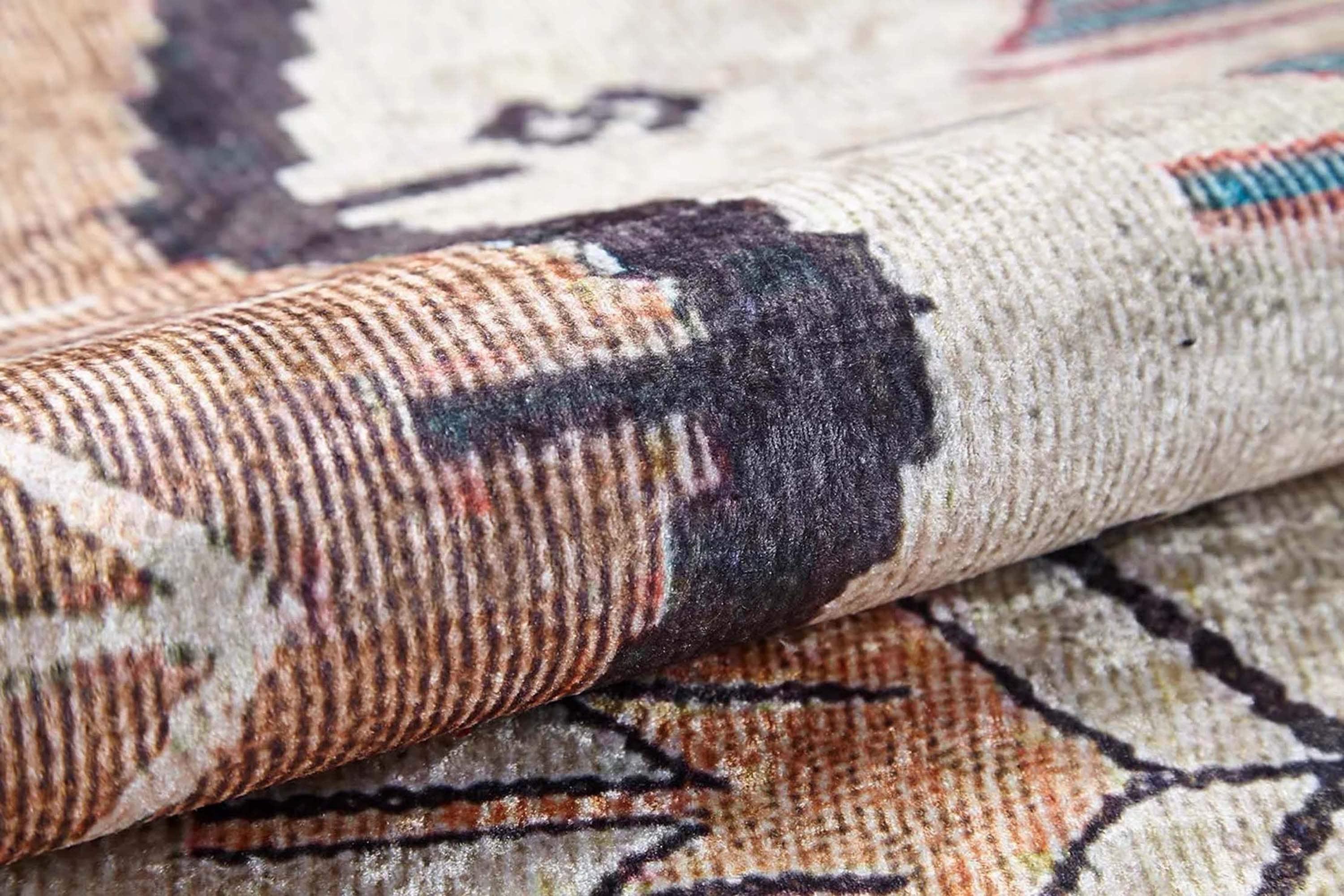 Açık Turuncu Bej Eskitme Kilim Halı-Pera Halı