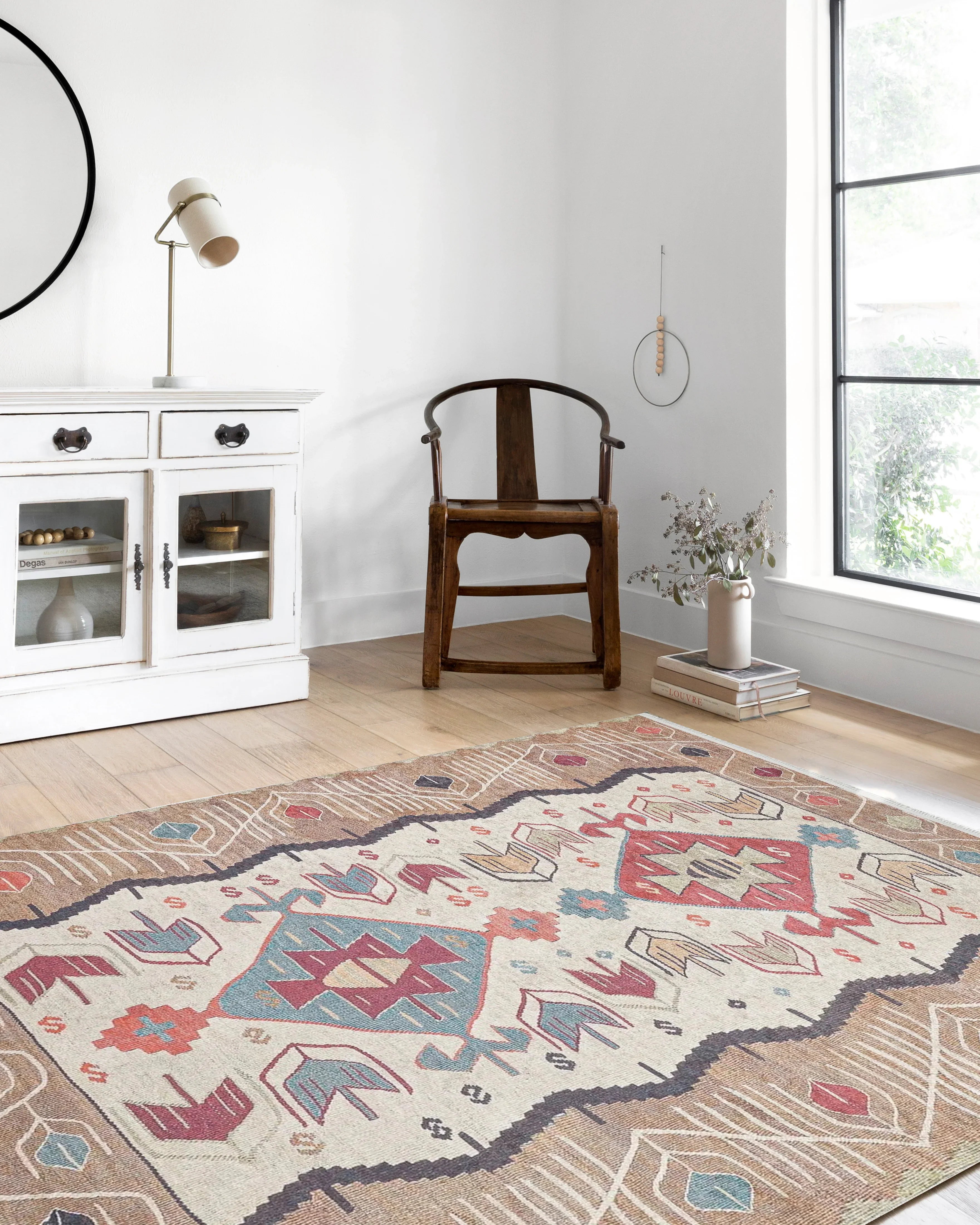 Açık Turuncu Bej Eskitme Kilim Halı-Pera Halı