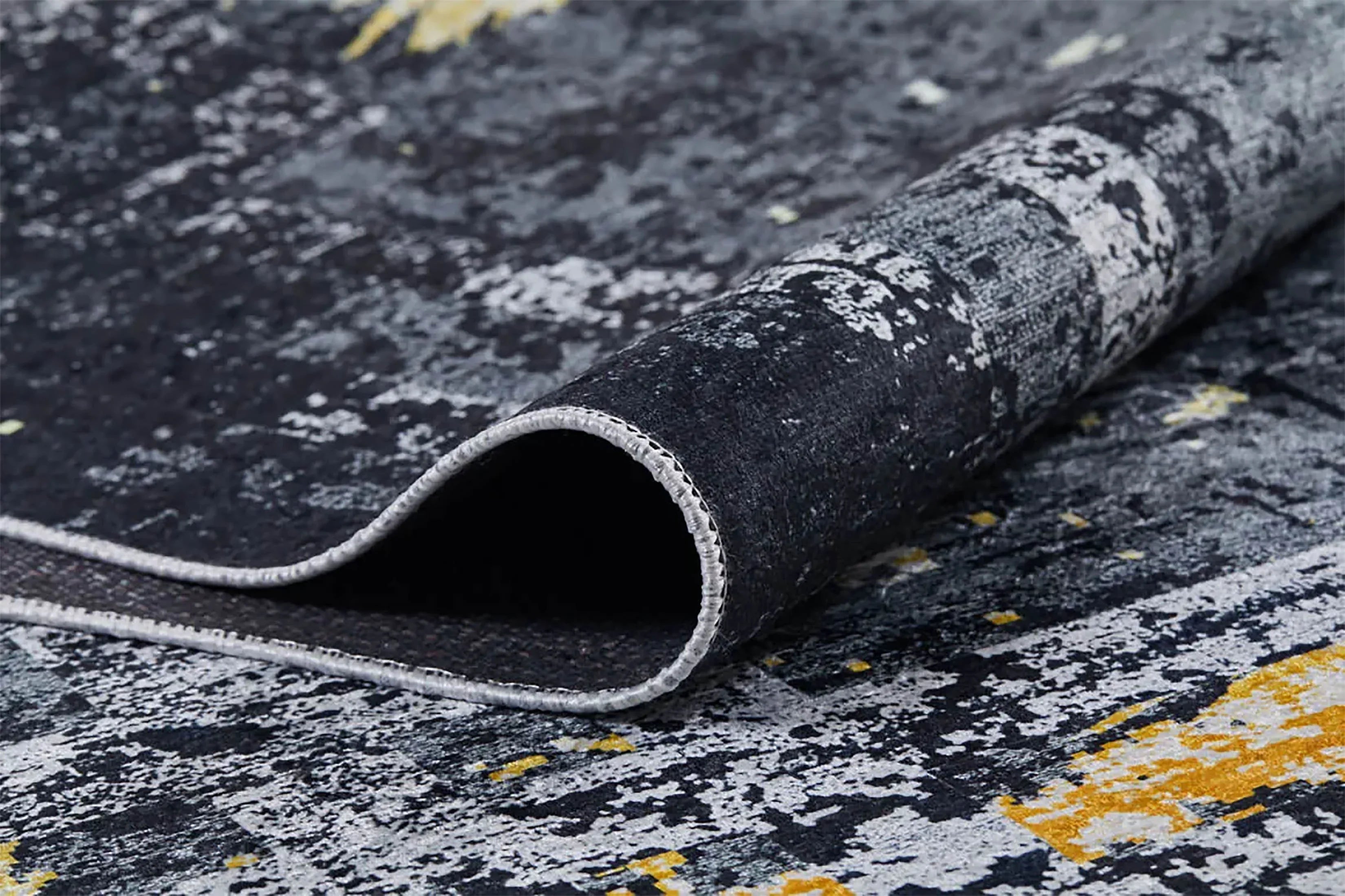 Antrasit Çerçeveli Modern Desen Halı-Pera Halı